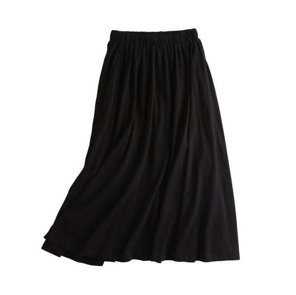 Linen Blend Midi Skirt, Minimalist ...